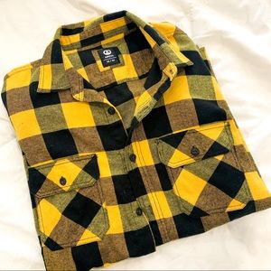 Black and Yellow Flannel Button Down